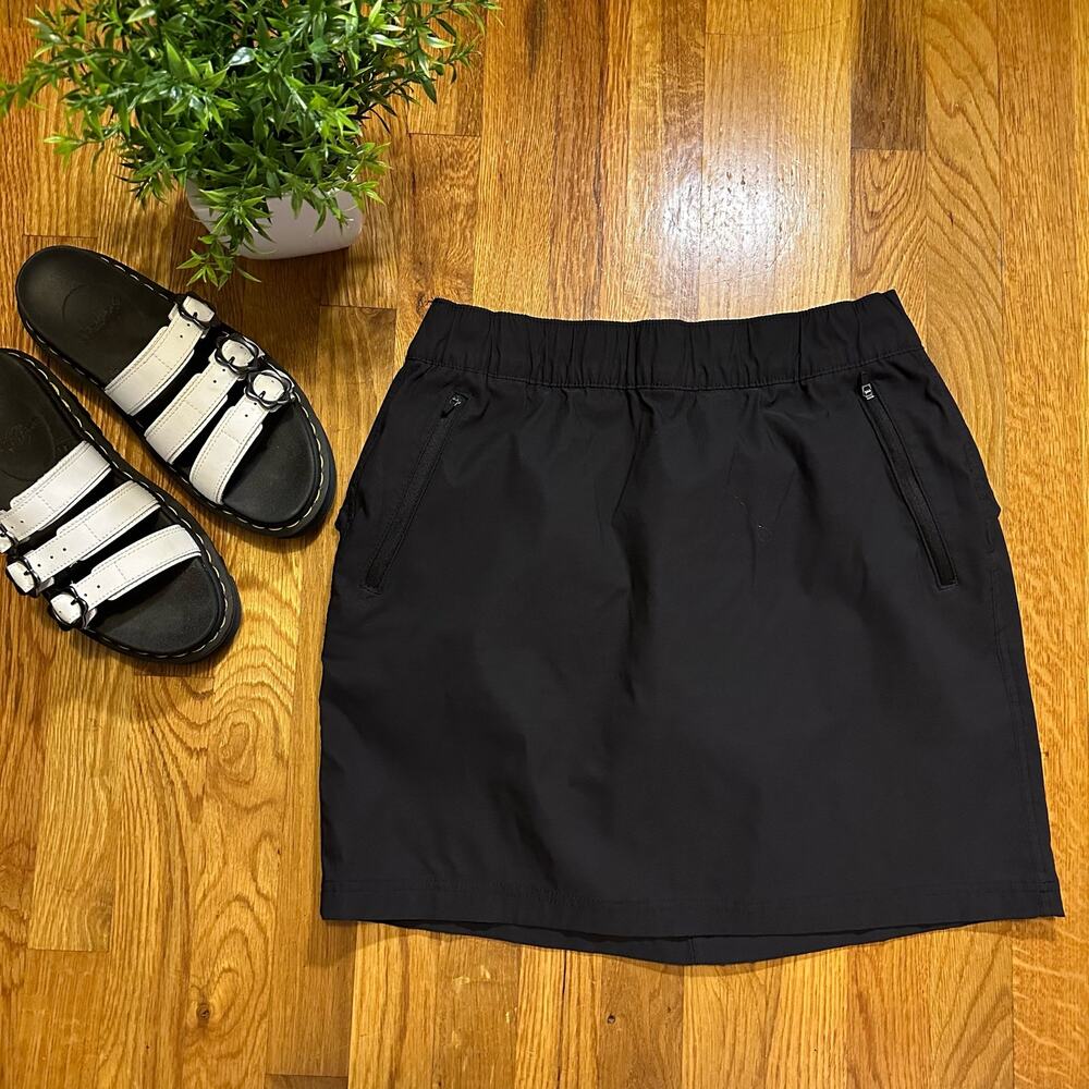 Eddie Bauer Black Athleisure Athletic Pockets Lined Skirt Skort Womens 10 Casual